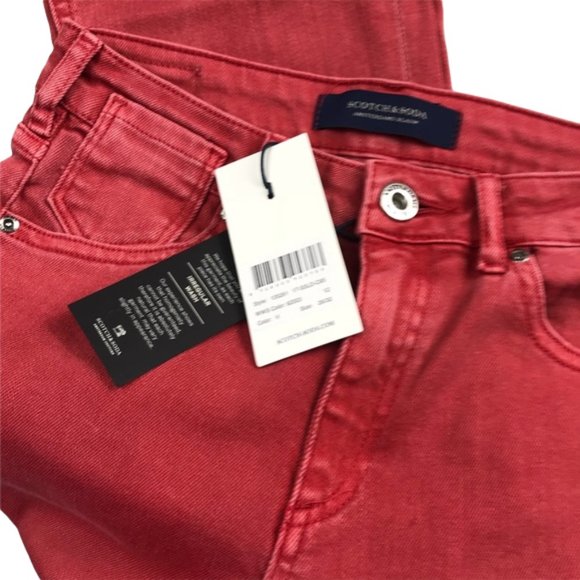 Scotch & Soda Women’s Red Cropped Boot Cut Jeans Size 26 - Picture 6 of 8